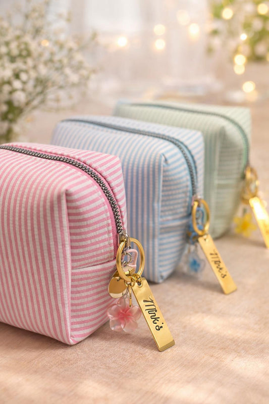 Minki’s -Pastel Stripe Cosmetic Pouch